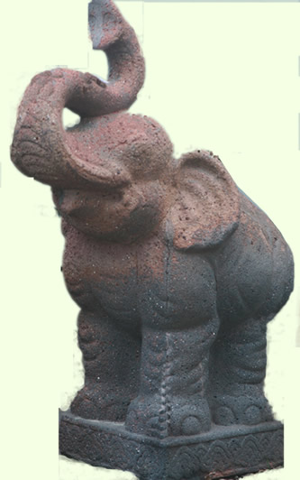 Old stone garden ornament elephant